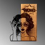 Wallity Wow Escultura de pared de madera y metal en Nogal y Negro